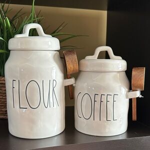Rae Dunn Cream Flour and Coffee Canister Set
